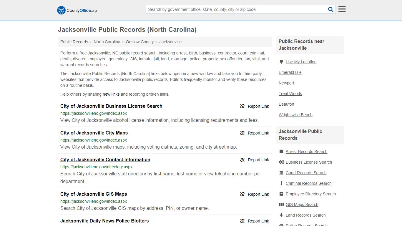 Public Records - Jacksonville, NC (Business, Criminal, GIS, Property ...